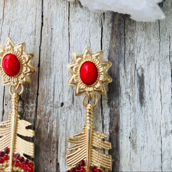 FP Straight as an Arrow Earrings in Red - Picture 3 of 5